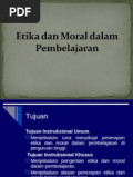 Etika dan moral dalam pembelajaran: buku 2.01 Applied Approach(mengajar di perguruan tinggi