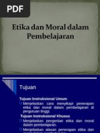 Image of Etika dan moral dalam pembelajaran: buku 2.01 Applied Approach(mengajar di perguruan tinggi
